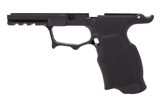 Icarus Precision ACE EVO Sig P365 XL Grip Module features an anodized finish and picatinny rail